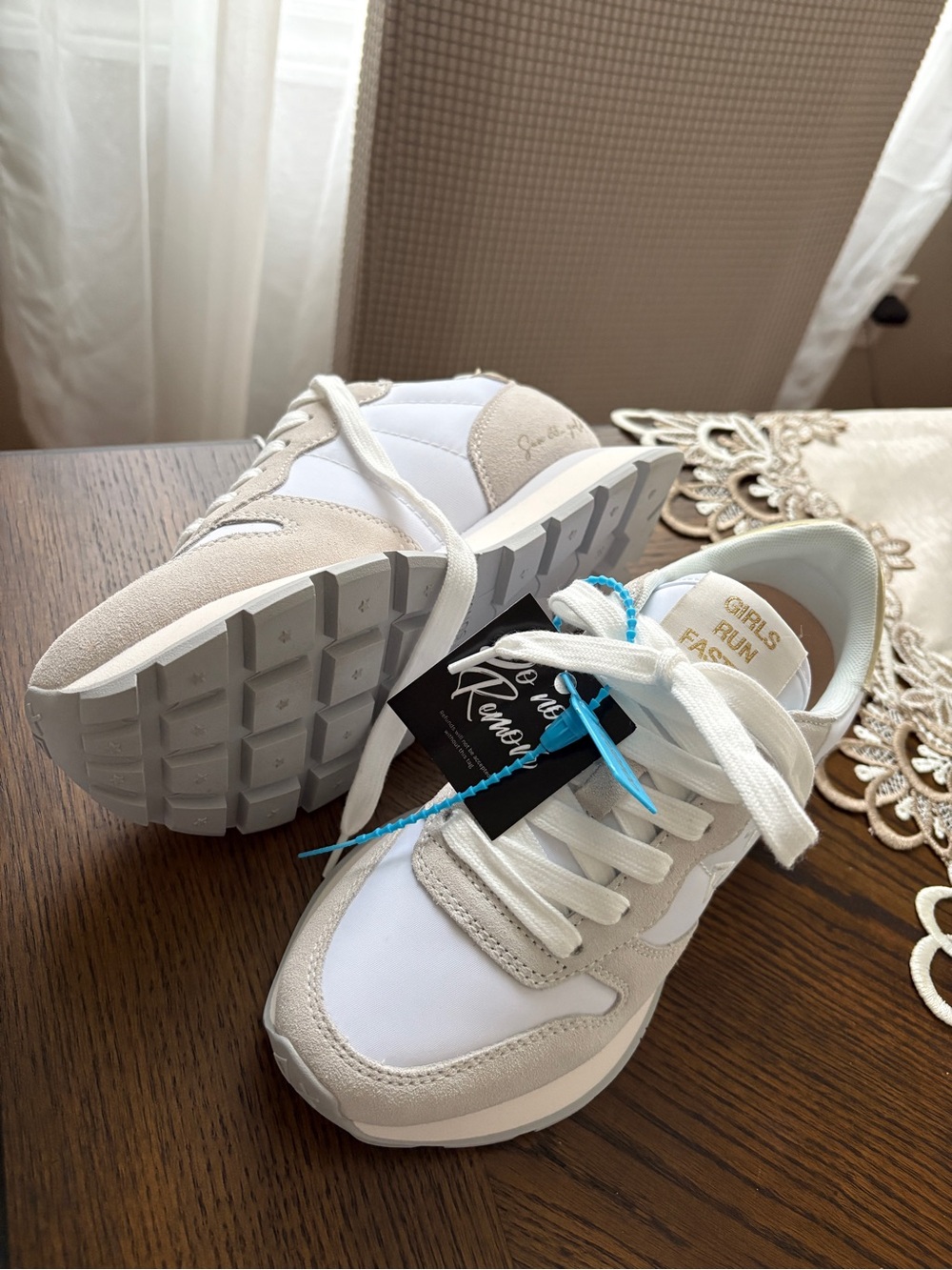 Sun 68 White & Beige Women's Fashion Sneakers